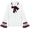 sustory ladies 2017 spring sweet trumpet sleeves chiffon shirt female long-sleeved short school style windsurfing shirt tide SU060 average wine red