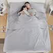 Zero Explore LIVTOR Outdoor Portable Pure Cotton Sleeping Bag Dirty Neckl Hotel Hotel Travel Cotton Sanitary Bed Sheets Silver-gray Double-widening 180 215cm