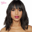 Clymene Hair 13x6 Dee Part Short Bob lace Front Wigs Human Hair with Bangs Natural Wave Lace Front Malaysian Wigs For Women