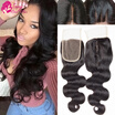 Virgin Brazilian Body Wave Closure With Baby Hair 44 Front Lace Closure 3 Part Brazilian Closure Body Wave