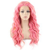 Iwona Synthetic Hair Lace Front Long Wavy Blonde Pink Mix Wig