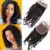 Brazilian Virgin Hair Curly Lace Closure1 Pcs Brazilian Human Hair 44 Lace Closure Kinky Curly Lace Closure With Bleach Knots