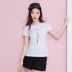 Semir T-shirt short-sleeved T-shirt female summer simple round neck letters printed comfortable straight 12216000352 bleached L