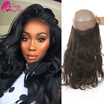 Pre Plucked 360 Lace Frontal Closure Malaysian Body Wave 360 Lace Virgin Hair Natural Hairline Lace Band Frontals With Baby Hair