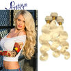 Brazilian Virgin Hair Body Wave 613 Platinum Blonde Virgin Hair Weaving 8A Unprocessed Brazilian Virgin Human Hair Body Wave