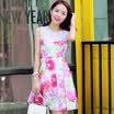 2017 temperament sweet slim waistless sleeveless large size long sexy dress autumn 028144A362S rose saffron S