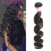 Brazilian Virgin Hair Loose Wave Human Hair Weave 1 Bundle 1B Brazilian Hair Weave Bundles
