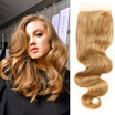 Malaysian Body Wave Closures Honey Blonde Lace Closure Free Part Closure Body Wave Lace Closure Sew In Wea
