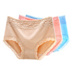 MEIYATING 4 pack women mid-waist cotton crotch lace Panties