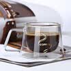 Jingdong Supermarket Ming Shangde Fang Ke Cup Creative Double Layer Thermal Insulation Coffee Cup Transparent Glass Men&39s&Women&39s Office Cup with a small cup DC011