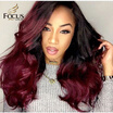Full Lace Human Hair Wigs 150 Density Glueless Full Lace Wig 1B Burgundy Red Wine Full Lace Wig With Baby Hair