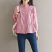 CITYPLUS Sen female literature Fan Xiaoqing new pleated waist wide lattice backing shirt CWCS172253 red M