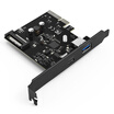 YottaMaster C2 USB31 Type-C Dual Interface High Speed ​​Expansion Card Desktop PC Motherboard PCI-E Interface 15PIN Interface Powered Black