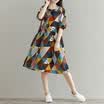 CITYPLUS Arts&Senality Department of geometric printing loose five sleeves dress CWQZ172452 red L
