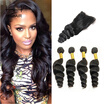 HHHair Hair Brazilian Loose wave Hair with Closure Unprocessed Virgin Human Hair 4pcs Weave with 1pc 4x4 inch Free Part Lace closu
