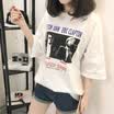 VIVAHEART Korean casual picture printing pattern loose white T-shirt female short sleeve tide VWTD174131 white L