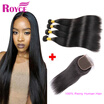 7A Peruvian Human Hair Straight 3 Bundles With Closure 100 Unprocessed Virgni Hair Peruvian Straight 3Bundles with 44 Closure