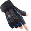 Chi Chi semi-finger fitness gloves equipment training sports gloves men&women anti-skid riding extended wrist to strengthen the black&blue XL code