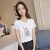 Long Yue Women&39s Small Fresh Simple Short Sleeve T-Shirt Ice Cream Pattern Print T-shirt LWTD174101 White L