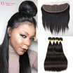 Top 8A Mink Brazilian Virgin Hair With Closure Ear To Ear Lace Frontal Closure With Bundles Brazilian Straight Hair With Closure