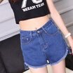 VIVAHEART Women&39s Boots High Waist Denim Shorts Tassel Hot Pants VWKN174243 Deep Blue 29
