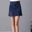 Long Yue Women Embroidered Embroidered High Waist Denim Skirt Slim Slim Skirt LWQZ173420 Navy L