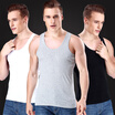 Yu Zhaolin Men&39s Vest Men&39s Cotton Vest Bottom Shirt Sports Slim Pants White Gray Black 3 Pack XL