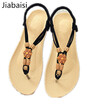 Jiabaisi Women flats sandals new summer 2017 cover sole low Heel rome solid comfort flats shoes Basic Large Shoes woman