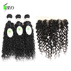 Peruvian Water Wave with Frontal Closure Peruvian Virgin Hair with Lace Frontal Ear to Ear 134 Water Wavy Closure With 3 Bundle