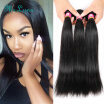 Ms Luna Straight Hair Brazilian Virgin Hair Bundles 100 Human Hair Weaving 4Pcs Natural Color Can Be Permed