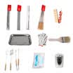 Red Camp Outdoor BBQ Accessories Set Home Barbecue Grill Tools Package Binds & Cot Pulp Wipes Brush Oil Brushes&other 14 sets
