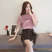 Sustory womens 2017 Korean personality letter printing bright silk T-shirt female short-sleeved round neck loose bottoming shirt Korean shirt SU090 green one yard