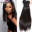 3 Bundles Peruvian Straight Hair 8A Unprocessed Peruvian Virgin Hair Straight Human Hair Weave Bundles Color 1B YYONG Hair