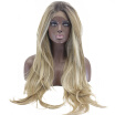 Anogol Long Natural Wave Brown Blonde Peruca Laco Sintetico Heat Resistant Hair Wigs For Black Women Synthetic Lace Front Wig