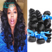Brazilian Loose Wave Virgin Hair 3 Bundles Wet&Wavy Virgin Brazilian Hair Loose Deep Wave Brazilian Human Hair Loose Body