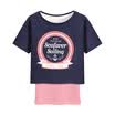 Semir Semir Short Sleeve T-Shirt Summer Lady Print Striped Loose T-Shirt Two-piece Set 12216000006 Dark Blue S