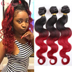 Grade 8A Red Wine Ombre Peruvian Virgin Hair Bundles 3 Pcs Lot Peruvian Body Wave Two Tone Ombre Burgundy Human Hair Weave