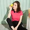 Semir short body T shirt lady summer sweet doll collar collar Polo shirt 19037000601 rose red S
