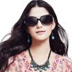 Love LianSan polarized sunglasses female section of the big frame fashion face color film diamond Korean driving mirror sunglasses GD103 black polarized light