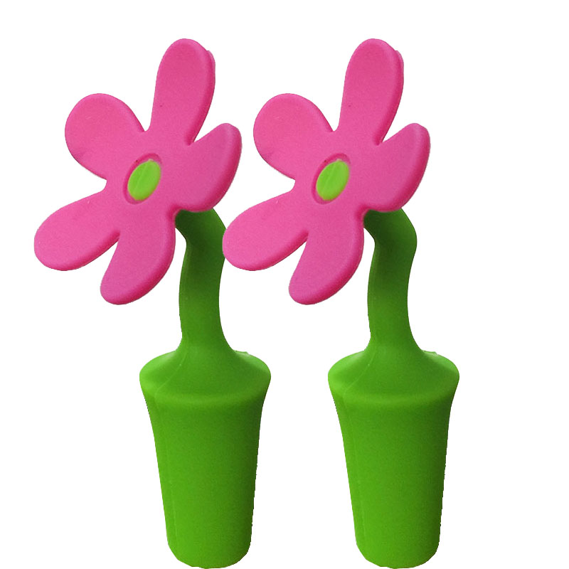 Germany Falkman fackelmann silicone wine bottle stopper seal plug flower shape 2 piece 530638122
