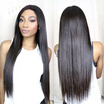 Silky Straight Lace Front Human Hair Wigs For Black Women Peruvian Straight Hair Glueless Lace Front Wig With Baby Hair
