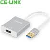 CE-LINK 1920 USB to HDMI Converter 30 Interface External Graphics 1080P Computer USB Connection to HDTV Projection Support win10 Aluminum Alloy 15cm Silver