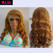 NLW Brazilian virgin human hair full lace wigs Dark blonde Body wave Glueless