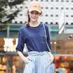 Yixiang Li Ying 2017 spring new five-point sleeve T-shirt shirt female 970311210 blue M
