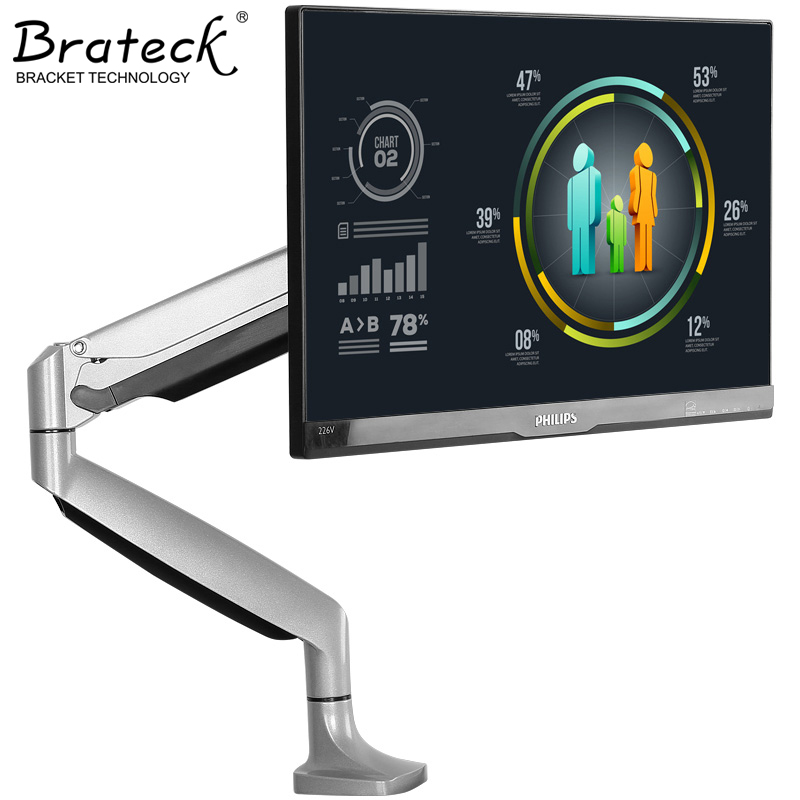 Brateck LDT10-C012 13-32 in LCD Computer Monitor Bracket Desktop Universal Swing Lift Display Bracket Arm Single Screen Base Air Bracket