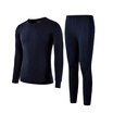 Playboy Qiuyi Qiuku Mens Thin Cotton Thermal Underwear Set Round Collar Foundation Bottom Lingerie Cotton Sweater Navy XXL