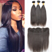 Ear To Ear Lace Frontal Closure With Bundles Peruvain Straight Hair With Closure Frontal And 3 Bundles Straight Human Hair