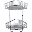 Larsd 6132 stainless steel double with hook net basket bathroom pendant rack storage rack