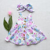 CANISCute Toddler Kids Baby Girl Dress Floral Party Dresses Sundress Headband Outfits