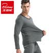 Arctic cashmere warm underwear men&women thicken plus velvet cotton Qiuqiu Qiuku suit gold cashmere loose loose round collar thick double couple models female models black M